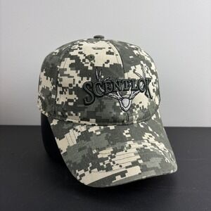 Scent Lok Digital Camo Hunting Hat Deer Skull Military Strap Back Dad Cap